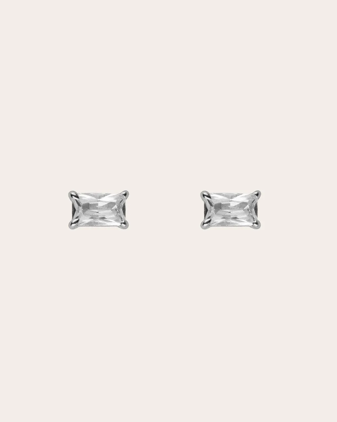 The Essential Baguette stud earrings - sterling silver